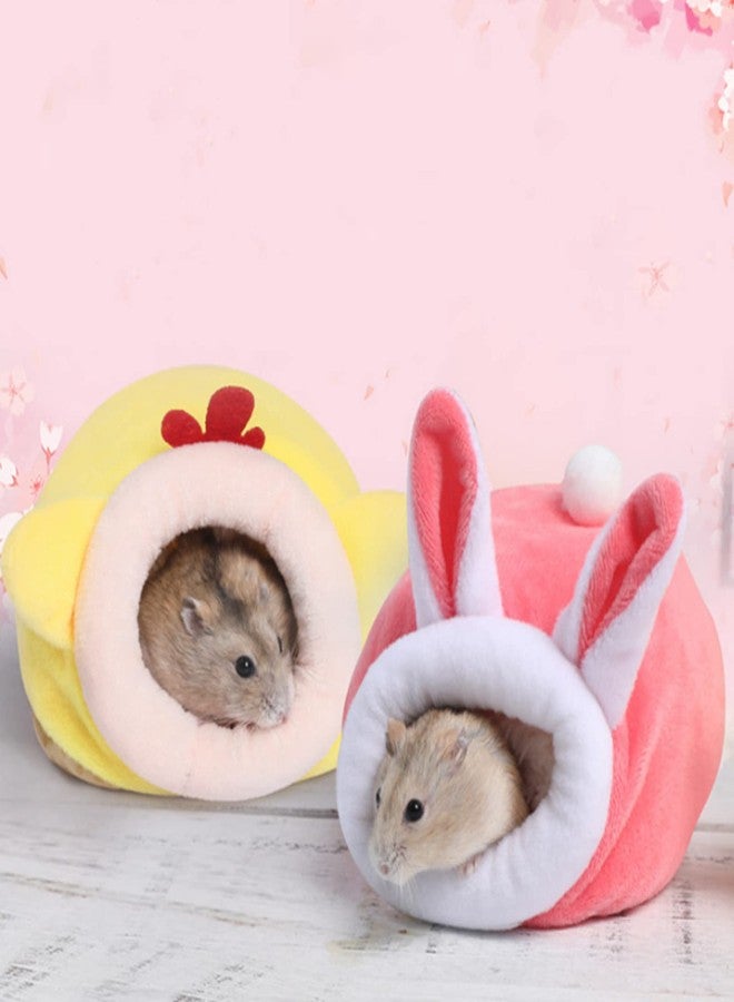 مجموعة من 3 أسرّة لخنازير غينيا من RDTGHY، مخابئ مريحة للحيوانات الصغيرة، بيت أرنب من الصوف القابل للغسل، فراش دافئ للنوم في الشتاء، ملحقات قفص للأرانب والهامستر والسناجب - Image 2